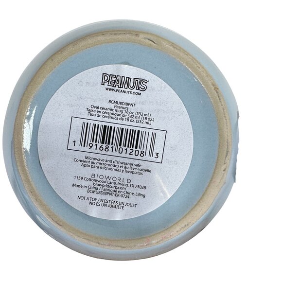 Peanuts | Snoopy “Be Merry & Bright” Christmas Mug 18 oz | Ceramic Oval Mug - Picture 3 of 3